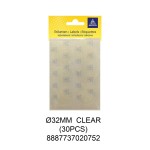 MAYSPIES MS032 COLOUR DOT LABEL / 5 SHEETS/PKT / 30PCS / ROUND 32MM CLEAR